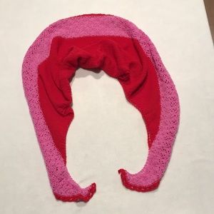 Pink and red crochet shawl